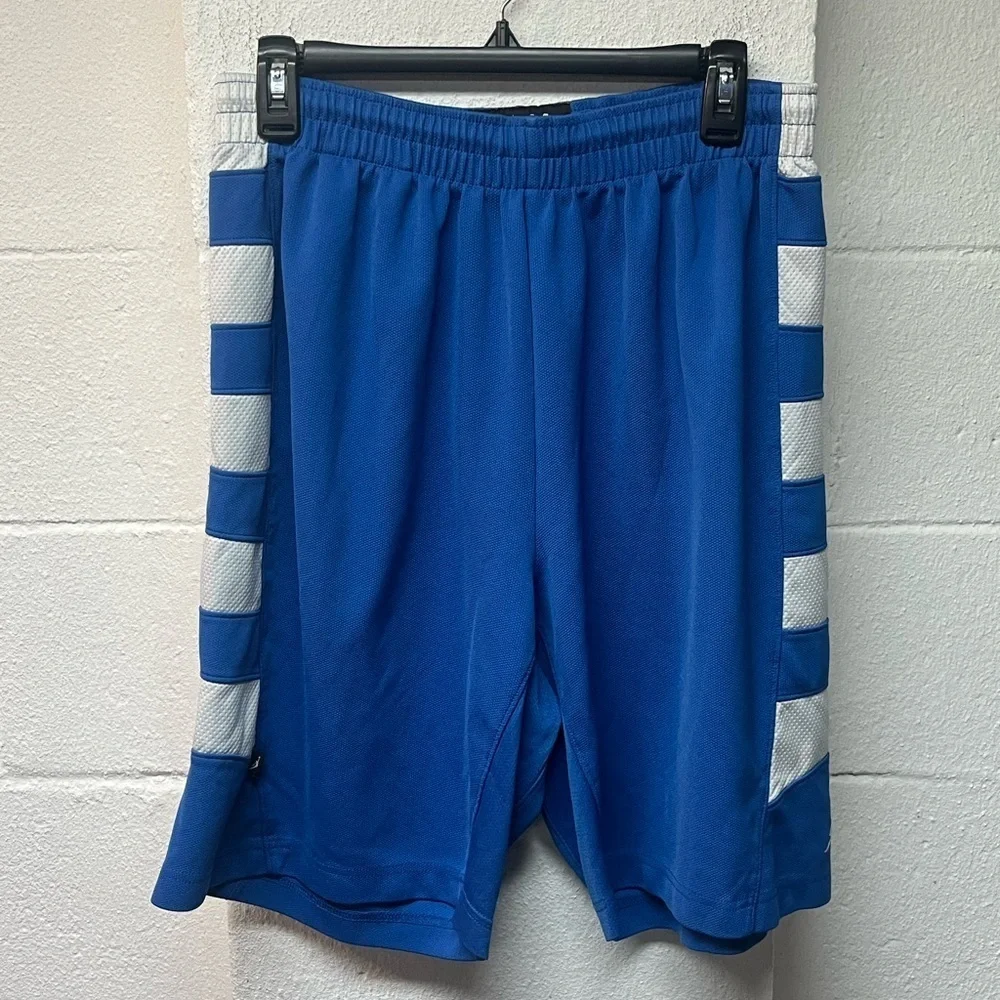Jordan Athletic Shorts in Blue with White Stripes. Medium